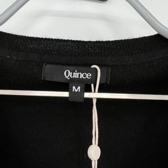 Quince Women’s Black Australian Merino Wool V-Neck Sweater sz M NWT Long Sleeve - Picture 2 of 6